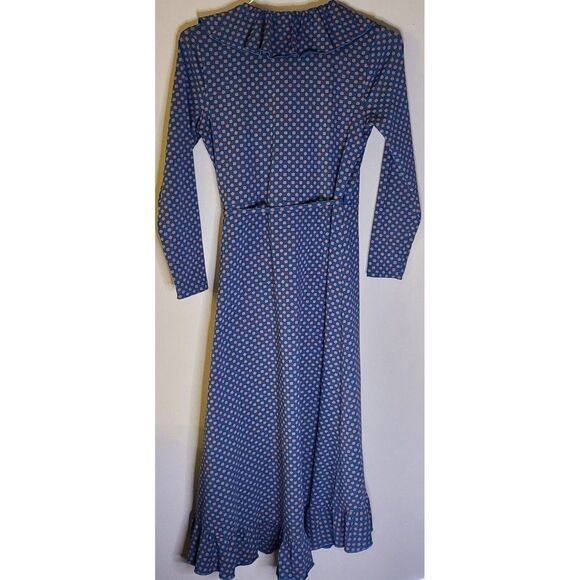 Matilda Jane Reunion Size Small Maternity Green Ruffled Asymmetrical Wrap Dress - Picture 8 of 12